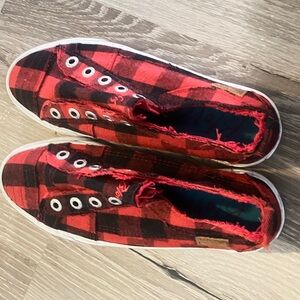 Blowfish Red Plaid Women's Shoes